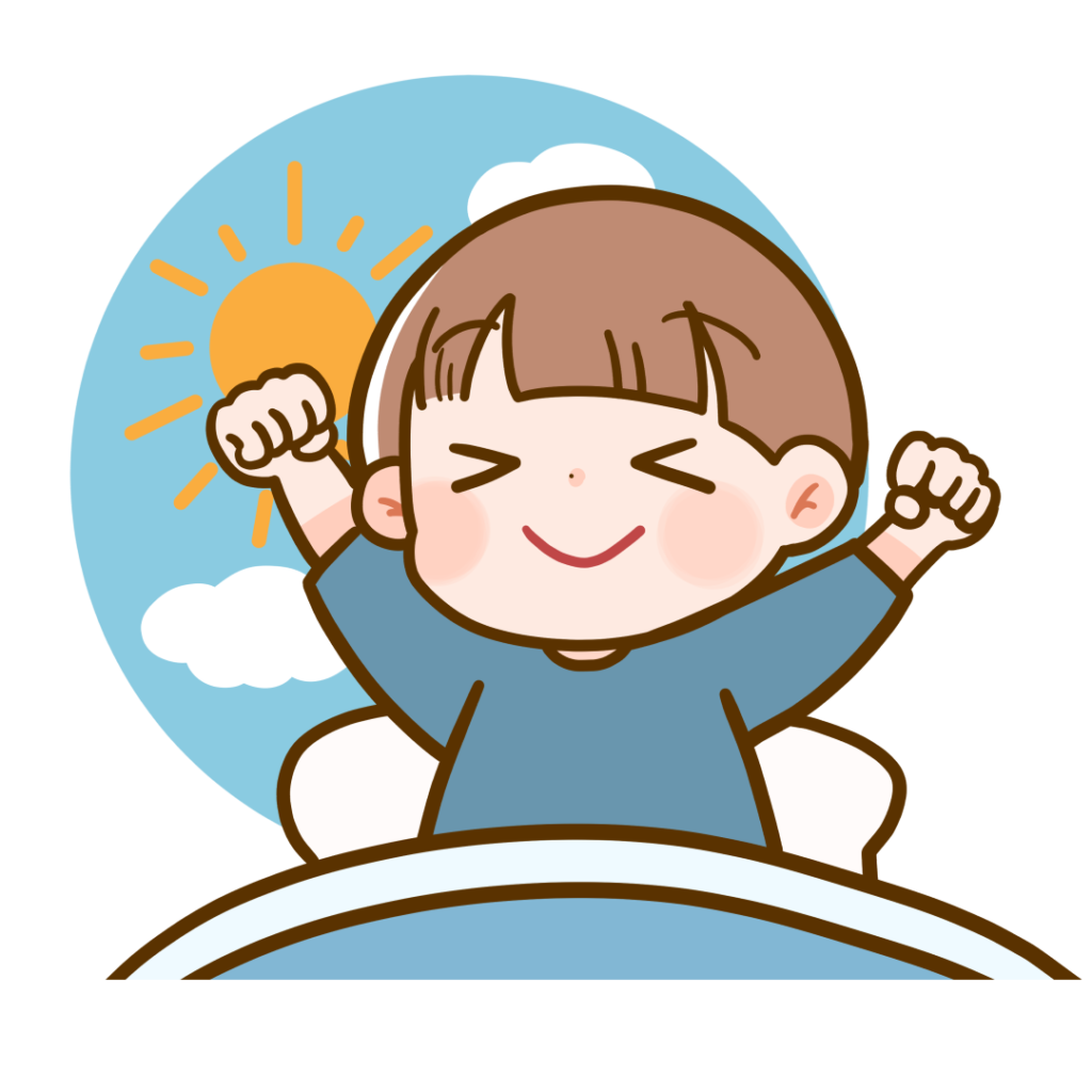 起きる　こども